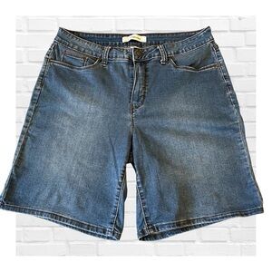 Croft and Barrow Blue Jean Bermuda Shorts Stretch Classic Women’s Plus Size 14